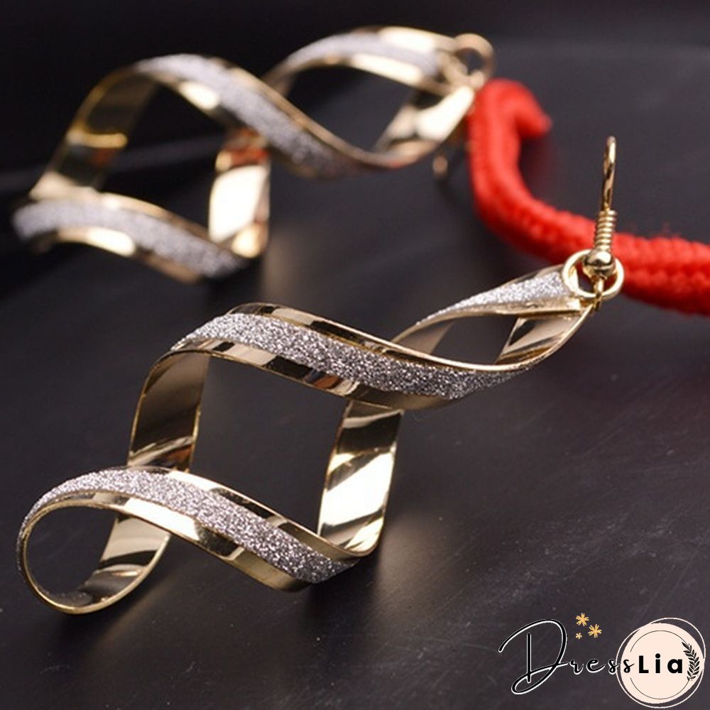 Women's Fashion Alloy Dull Polish Spiral Drop Hook Dangle Eardrop Earrings Jewelry