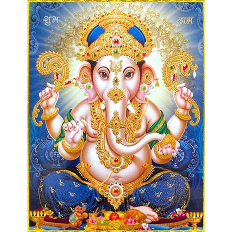 Buddha Elephant 30*40CM(Canvas) Full Round Drill Diamond Painting gbfke