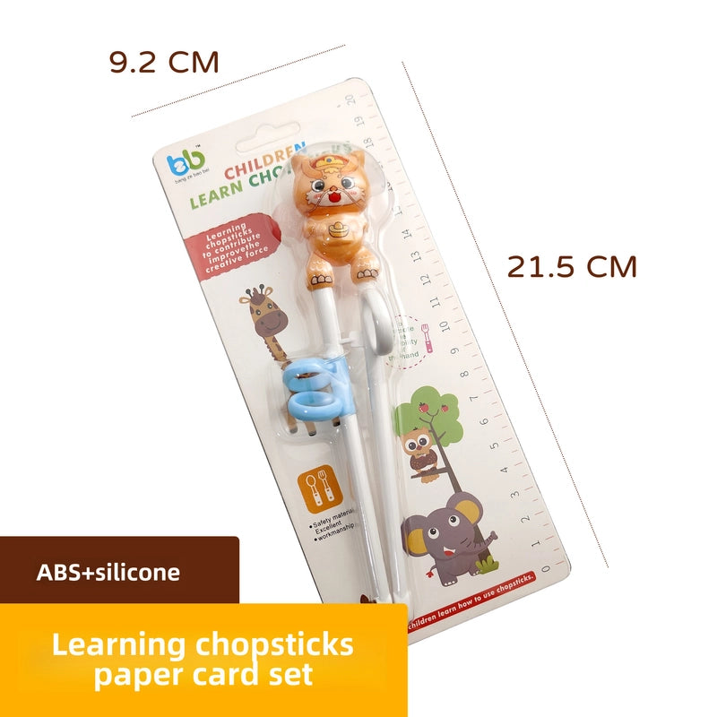 Maternal And Infant Products Portable Feeding Children’s Tableware Set Cartoon Learning Chopsticks Training Chopsticks 304 Stainless Steel Spoon Fork