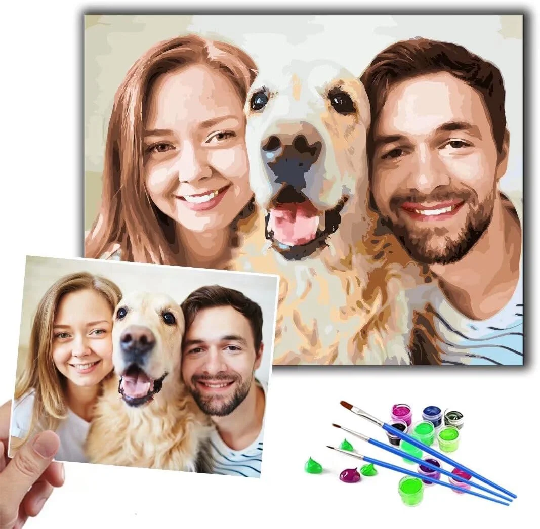 Personalized Photo Frame Custom Diy Paint By Numbers Kits Interesting Gift for Family