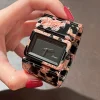 Acrylic trend ins style retro fashion simple wide bracelet watch casual women's quartz watch