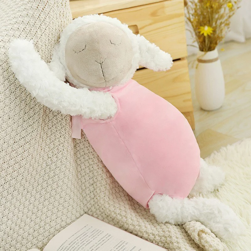 Cute Lamb Plush Pillow Soft Stuffed Cartoon Animal Sheep Toy High Quality Doll Baby Accomapny Toy Sleeping Pillow Kid Girls Gift