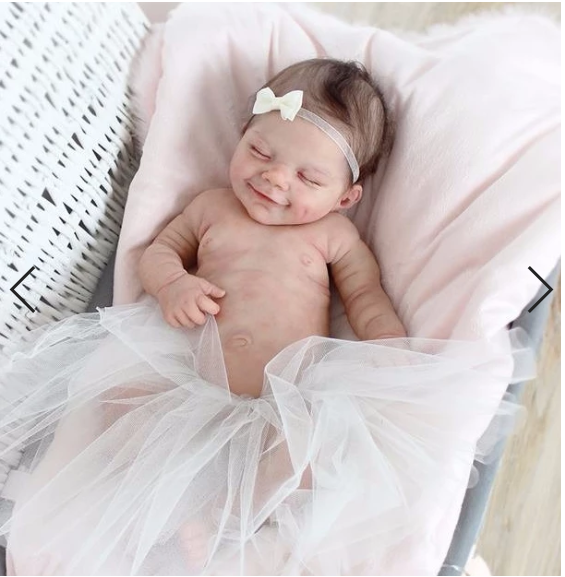  20'' Realistic Teresa Truly Sleeping Silicone Viny body Reborn Baby Girl Doll with Painted Hair - Reborndollsshop®-Reborndollsshop®