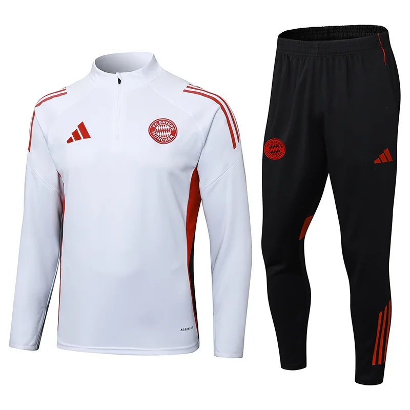2025/26 Bayern Munich Half-Pull Training Suit White Football Shirt
