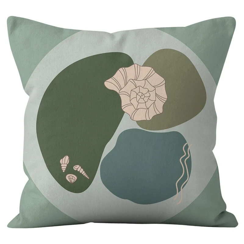 45*45cm Green Series Nordic Abstract Cushion Cover Geometric Throw Pillowcase Modern Minimalist Sofa Bed Decorative Pillows Case