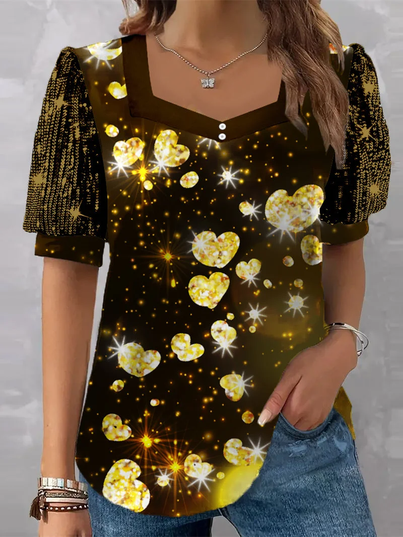 Women Half Sleeve V-neck Solid Color Dress