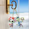 >SALE<6Pcs Acrylic Double Side Zombie Holding Flowers Diamond Art Craft Keychain