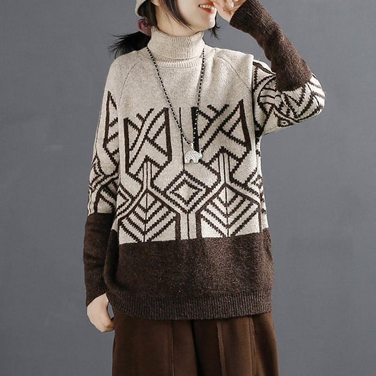 Autumn Retro Thick Turtleneck Knitted Sweater