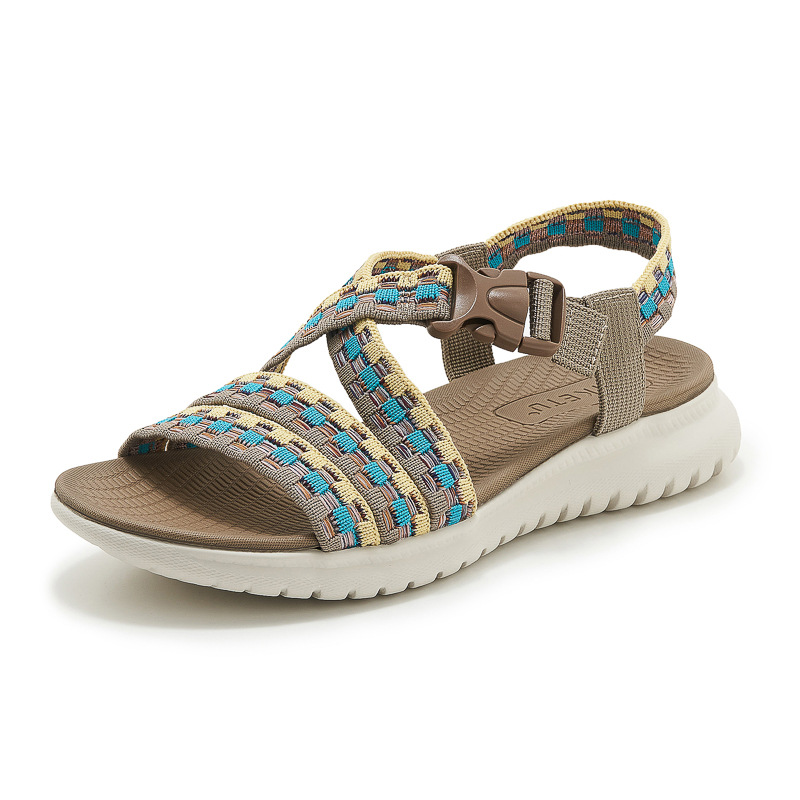 Arkget Shoes | Women's Ethnic Breathable Flyknit Weave Lightweight Sporty Sandals