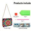 (US Local)DIY Mandala Diamond Art Wooden Coin Pouch with Chain 5D Diamond Painting Purse