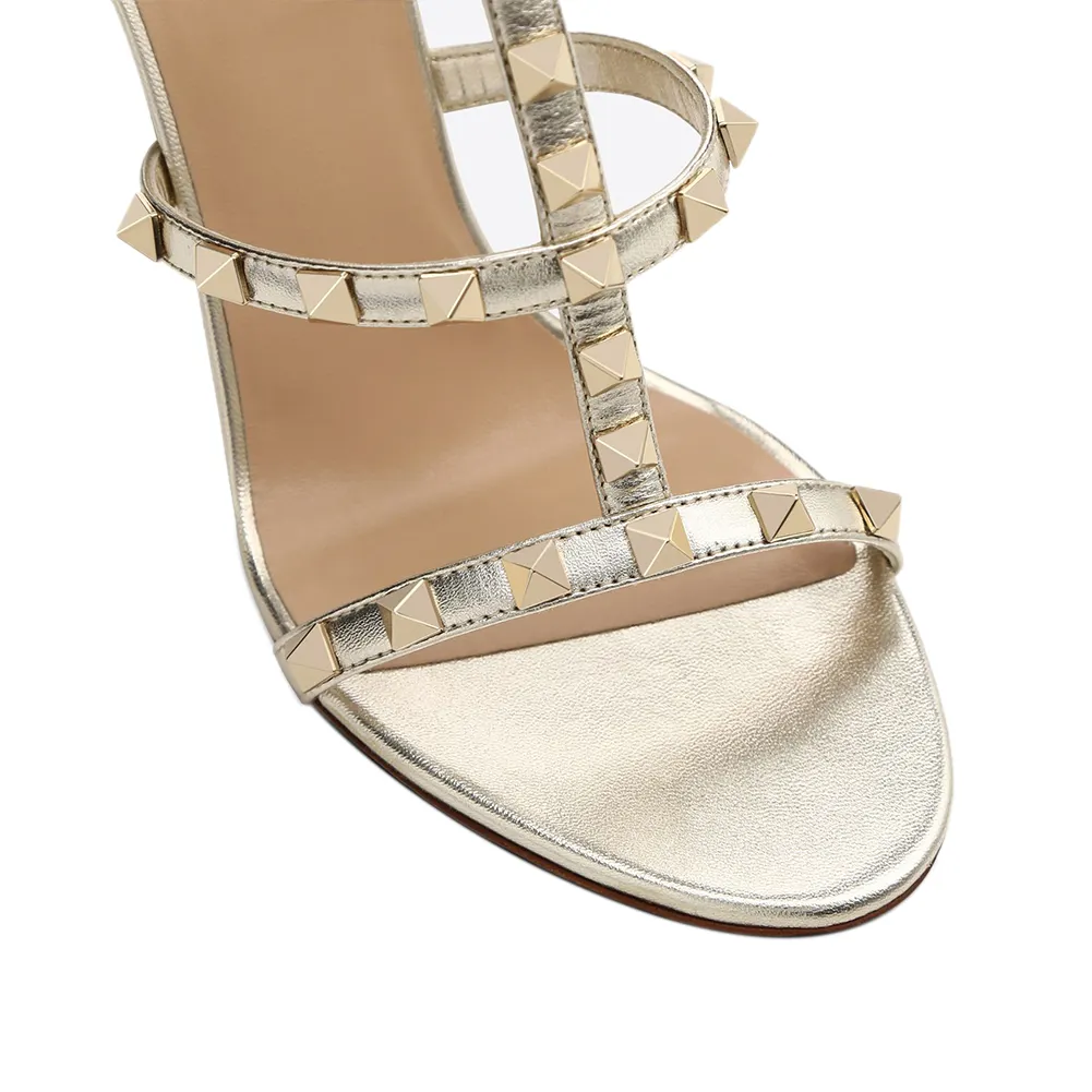 100mm Women's Rivets Stiletto Heels Party Daily Summer Sandals-vocosishoes