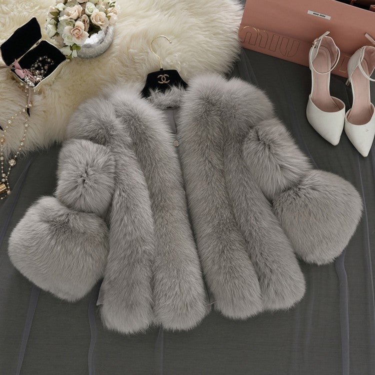 Women's Coats Faux Fur Stitching Plus Size Short Winter Coat