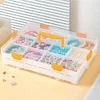 (US Only)2 Layers Plastic Bead Storage Box DIY Art Craft Accessory Organizer Case(Orange)