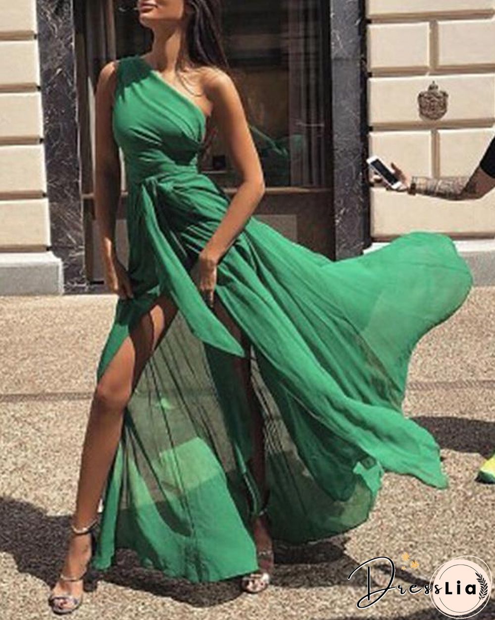 Sexy One Shoulder Sleeveless Maxi Dress