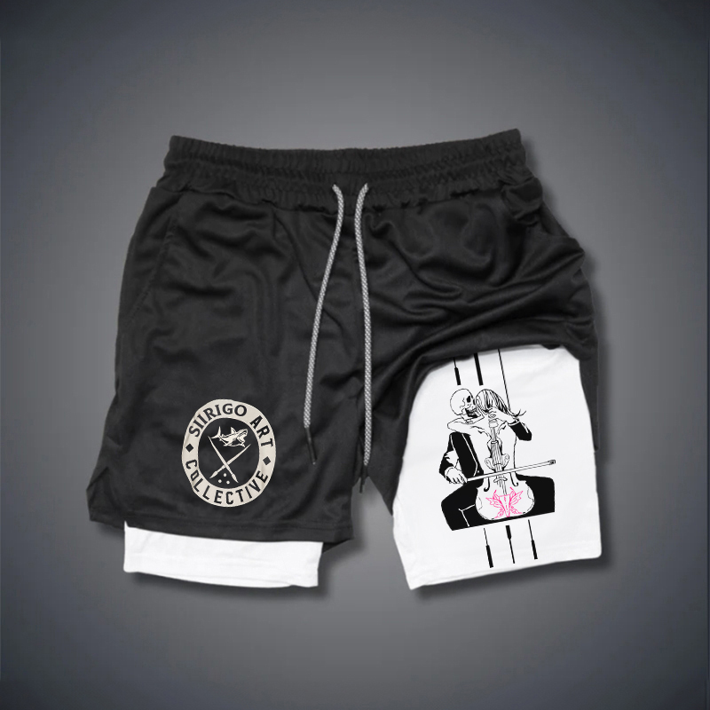 MY LOVER TURN INTO A CELLO Graphic Print GYM PERFORMANCE SHORTS