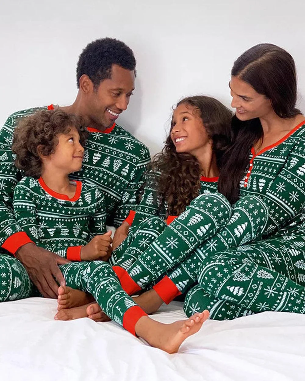 Green Christmas Trees Family Pajamas