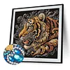 Golden Crystal Tiger Head Special Shaped 5D DIY Partial Drill Diamond Painting Kits for Adults Beginners Home Decor Diamonds Dots Gem Art Kits 11.81 X11.81inch