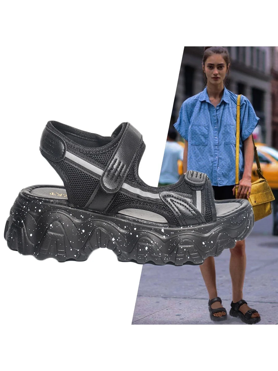 Fujin 6CM Gladiator Platform Women's Sandals 2021 Summer Fashion Women Chunky Beach Sandal Denim Comfortable Sandalias Mujer