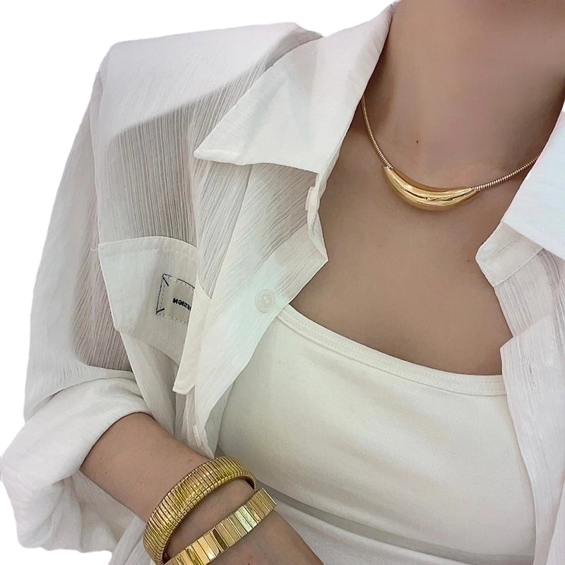 Casual Streetwear Solid Color Titanium Steel Plating Choker