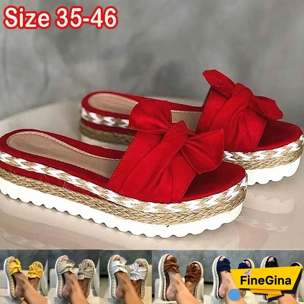 Summer Women Casual Slip on Sandals Female Open Toe Platform Slippers Daily Comfortable Flip Flops Size 35-43