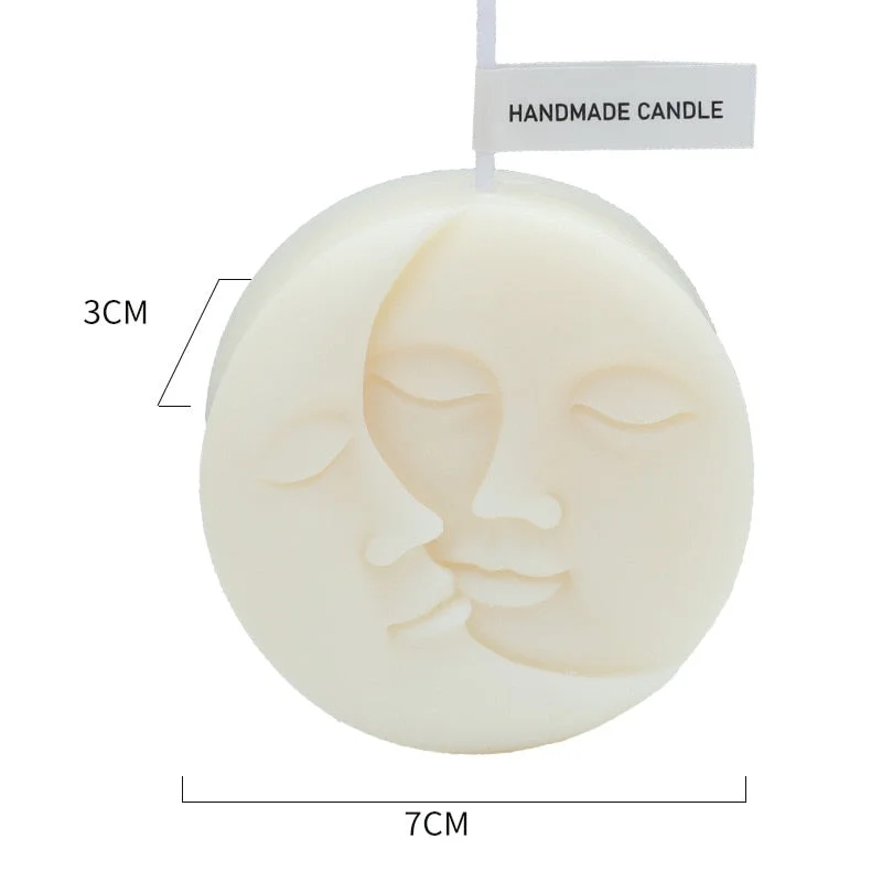 Xpoko Creative art candles moon sun shaped scented candles nordic style home decoration ornaments guest gift candles white candles