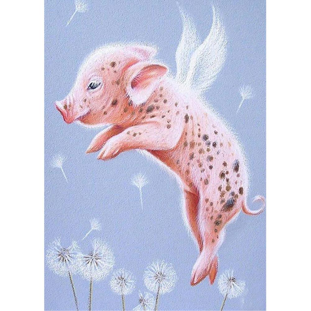 

40*30CM - Pig - Round Drill Diamond Painting, 501 Original