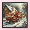 Santa Claus On A Sleigh-11CT Stamped Cross Stitch 45*45cm/17.72*17.72in
