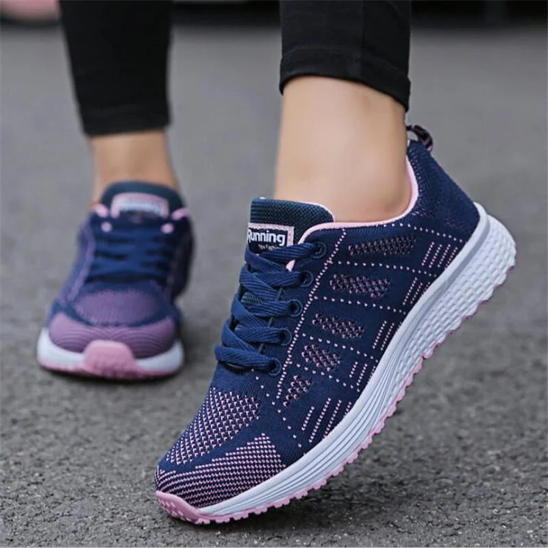 Vstacam Female Tennis Sneakers Women Shoes  Breathable Mesh Casual Sport Shoes Woman Lace-Up Women Running White Shoes Running Shoes Men