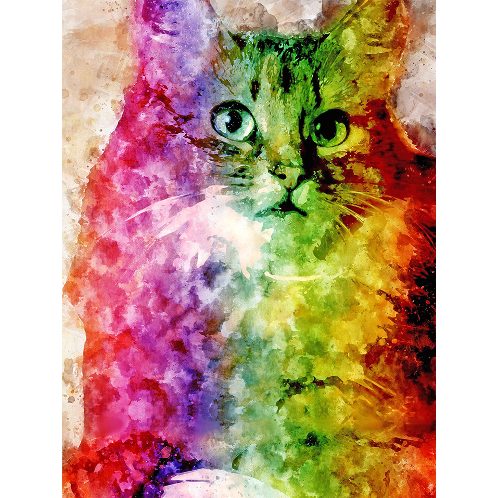 

Psychedelic Cat - Round Drill Diamond Painting - 30*40CM, 501 Original