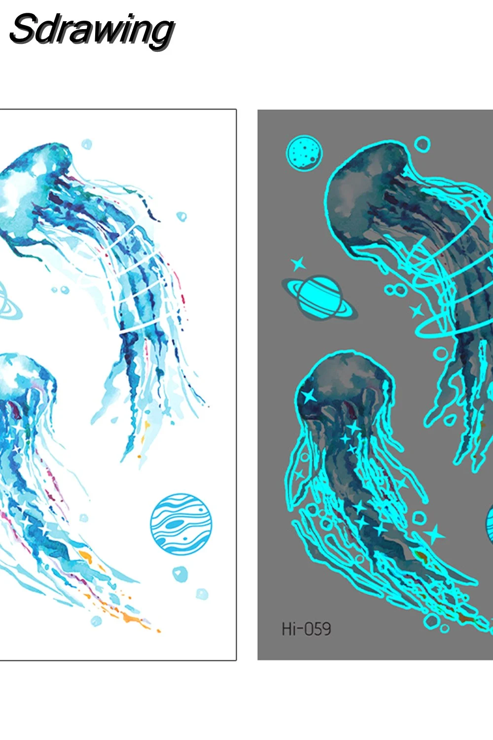 Sdrawing Temporary Tattoo Stickers Lovely Cat Star Rabbit panda Animal Festival Party Glowing Cool Face Tatoo for kid Women