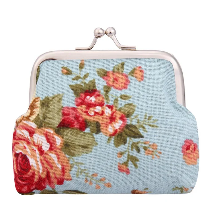 Canvas Coin Pouch Portable Casual Women Fashion for Festival Gift (Sky Blue)