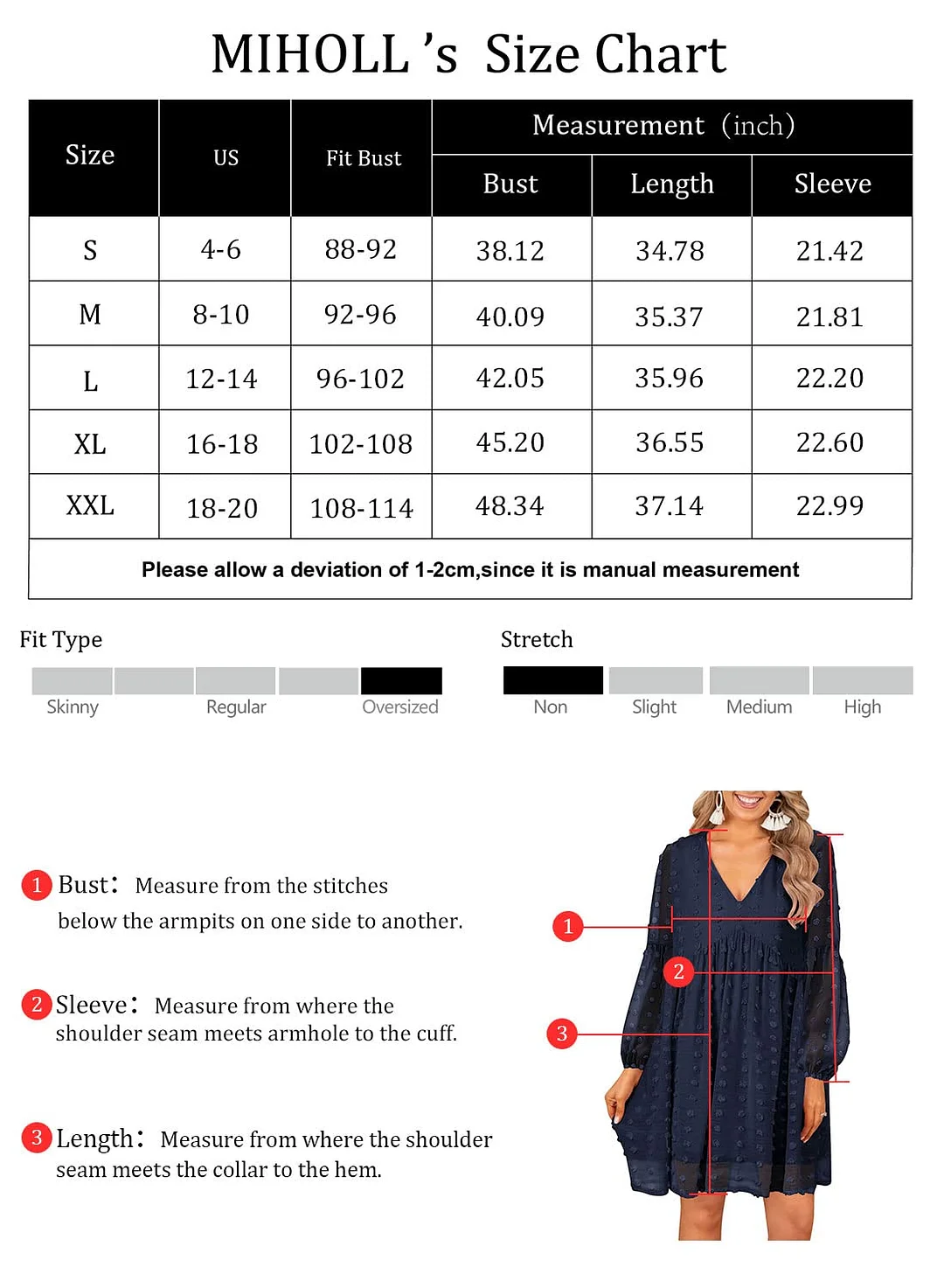 MIHOLL Women's V Neck Short Sleeve Ruffle Loose Summer Flowy Mini Dress