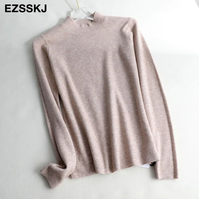 Loose  halfneck Sweater Pullover Women Autumn winter Casual long Sleeve basic plus size Sweater For women Female knit top
