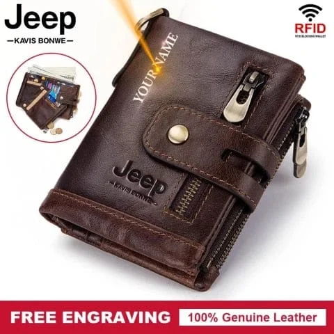 pornhint Pornhint Free Engraving 100% Genuine Leather Men Wallet Coin Purse Small Mini Card Holder Chain PORTFOLIO Portomonee Male Walet Pocket