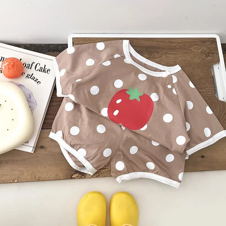 Baby Tomato Dot Tee and Shorts Set