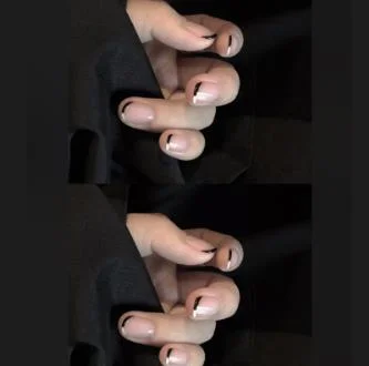 24pcs/Set Simple French False Nails Short Design Fashion Finished Full Cover Artificial Nail Art Tips Nail Decorations Tools-Nail Inspo