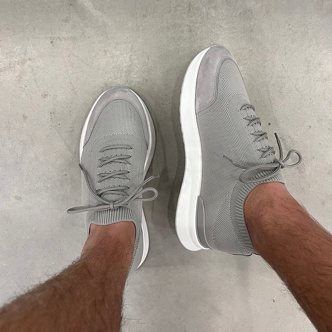 Hybrid Knitted Trainer in Stone