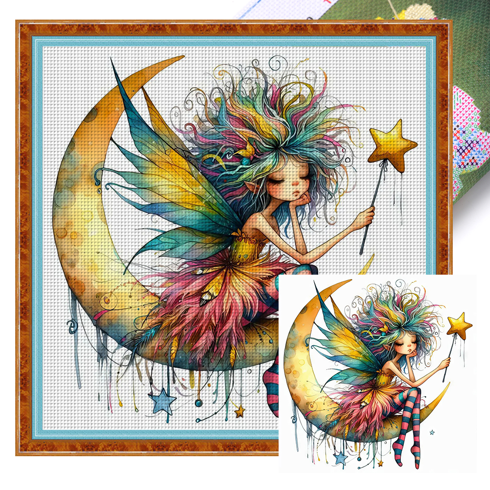 Moon Girl Full 11CT Pre-stamped Canvas(40*40cm) Cross Stitch
