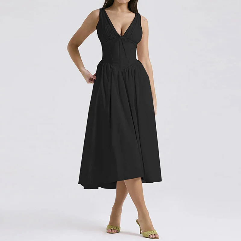 Uveng Uveng New Women's Temperament Elegant Fashion Back Print Sling Sexy Winter Dress