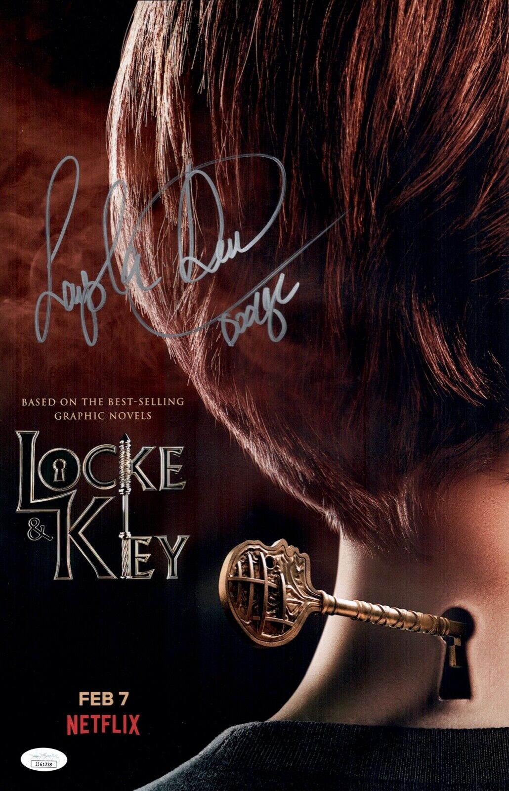 LAYSLA DE OLIVEIRA Signed LOCKE & KEY 11x17 Photo Poster painting DODGE Autograph JSA COA Cert