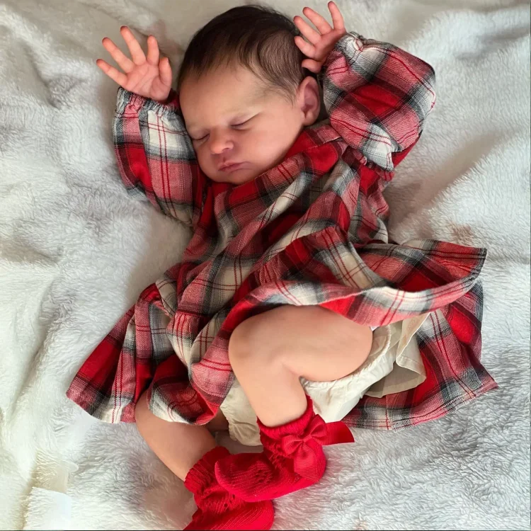 [New Seires] 20" Lifelike Reborn Girl Brown Hair Baby Doll Named Eleinar, Looks Really Cute：Realistic Reborn Baby Dolls By Rsgdolls®