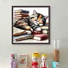 Books And Cats-11CT Stamped Cross Stitch 40*40cm/15.75*15.75in tapestrymarket