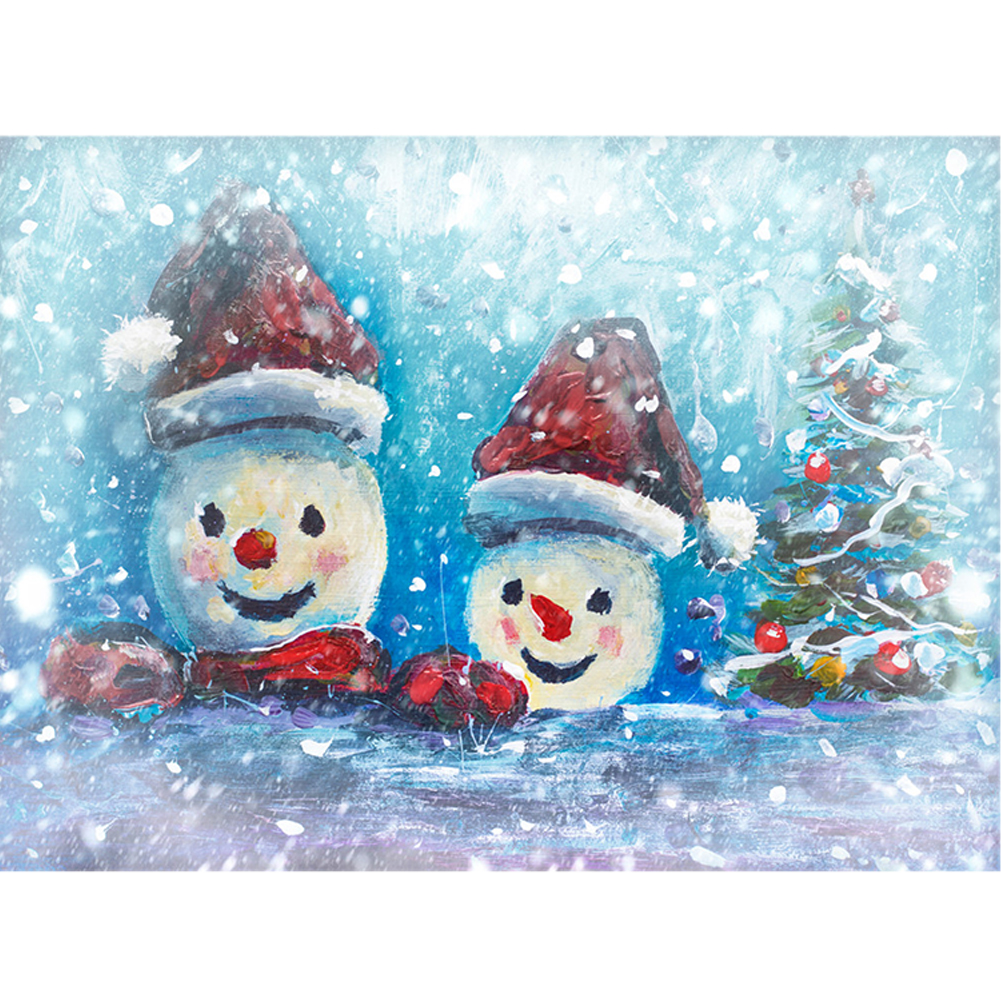 

40*30CM-Two Snowman-Round Drill Diamond Painting, 501 Original