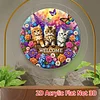 Kitty DIY Diamond Painting Hanging Pendants Acrylic Crafts Kit for Home Wall Decor