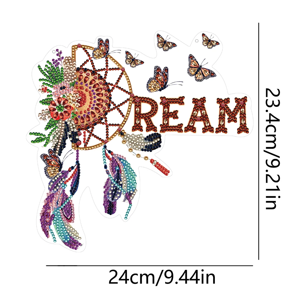 Dreamcatcher 2D Flat DIY Diamond Art Pendant Single-Sided Drill Wall Door Decor