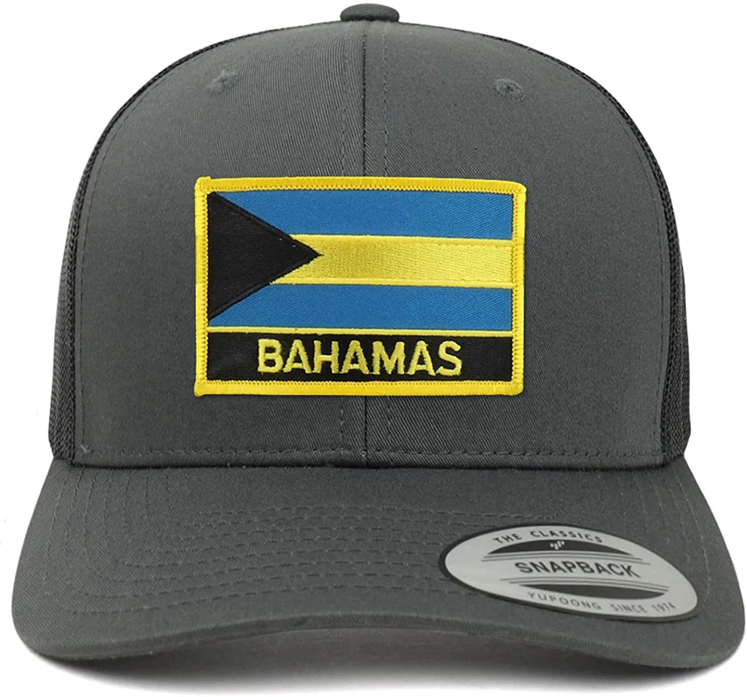 Shop Bahamas Flag Patch Retro Trucker Mesh Cap