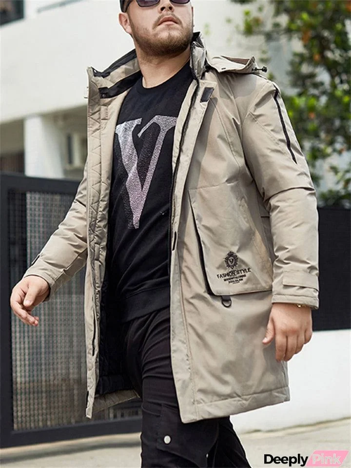 Trendy Winter Thickening Loose Men's Mid Length Coat