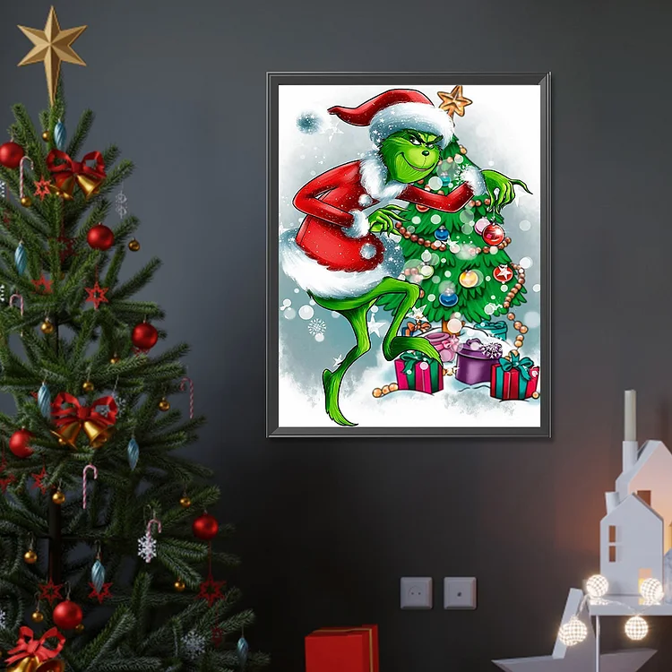DIY 5D Christmas Grinch Diamond Art for Adults -12 x 16 inch - The