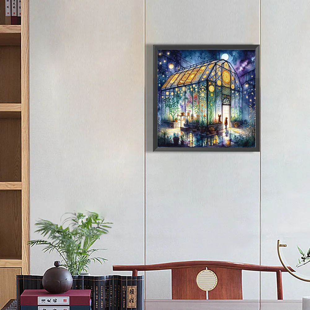Partial AB Diamond Painting - Full Round Drill - Flower Room(Canvas|45*45cm)