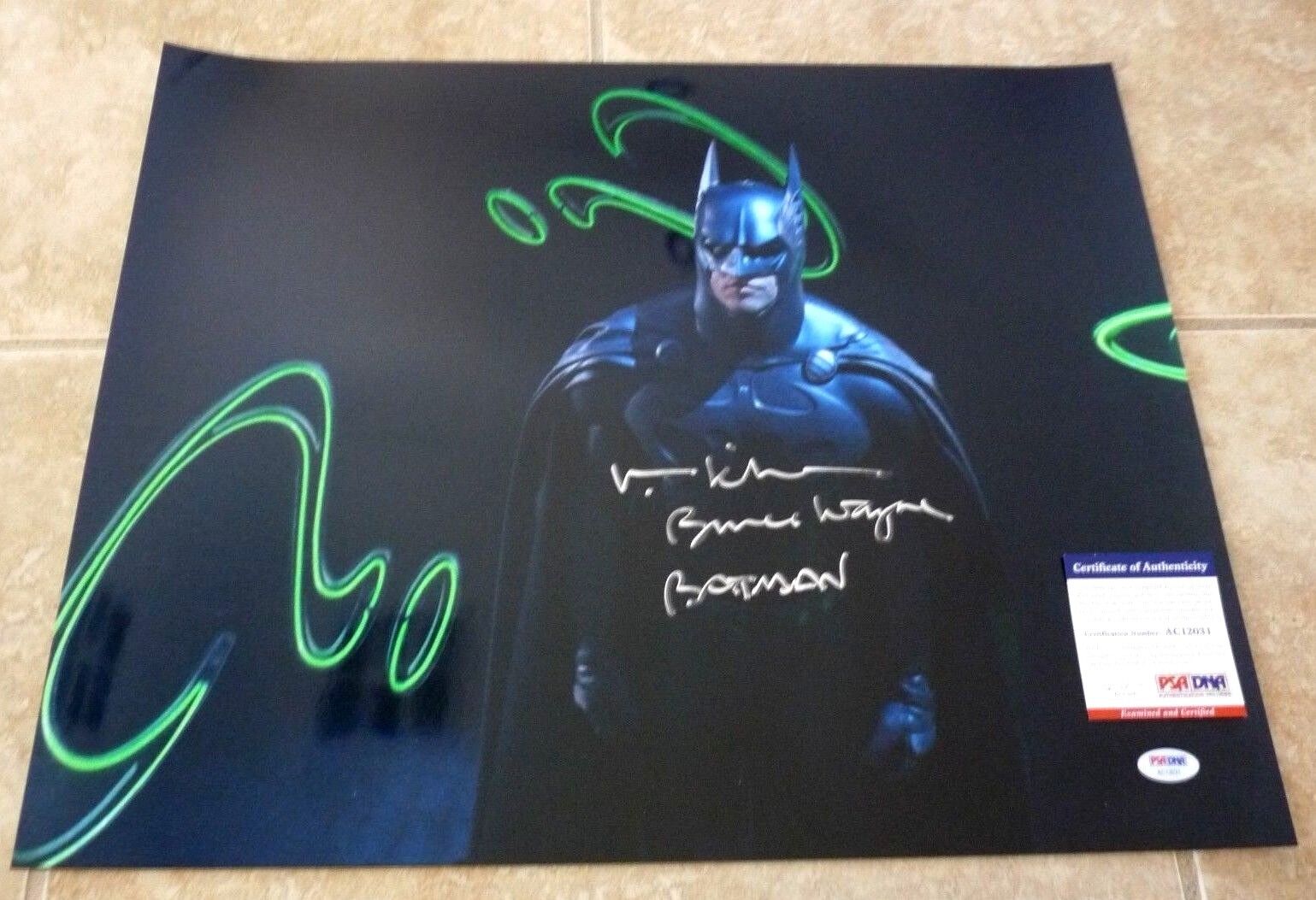 Val Kilmer Batman Bruce Wayne Signed Autographed 16x20 Photo Poster painting PSA Certified #2 G1